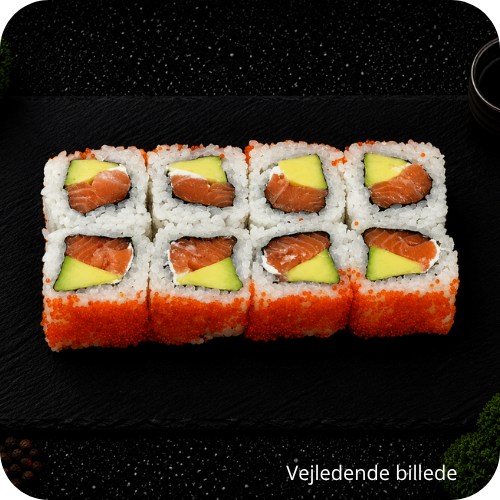 Nr.62 Sake Tobiko Roll - 8 stk.